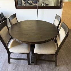 48” Round Charcoal Dining Table and chairs set