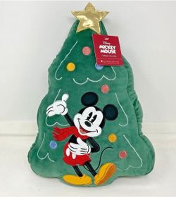 Disney Mickey Mouse Christmas Tree Throw Pillow St Nicholas Square Green New