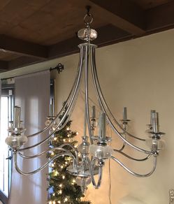 Beautiful Silver with glass chandelier