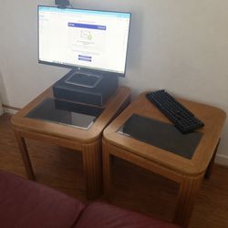 Pair of Solid Wood Cocktail Tables