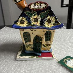 Blue Sky Joy Cottage Tealight Candle Holder