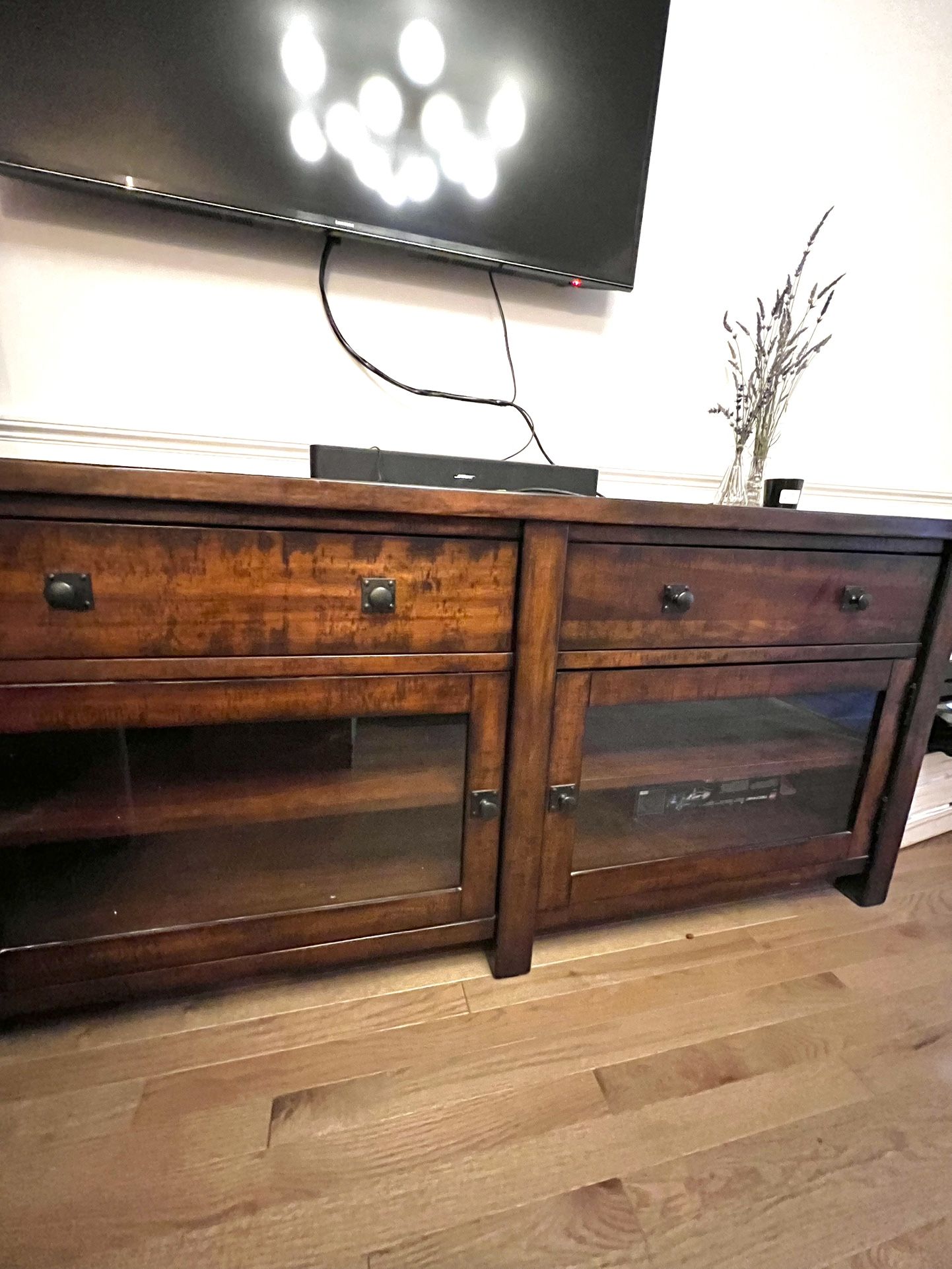 Beautiful pottery Barn Wood Media Cabinet