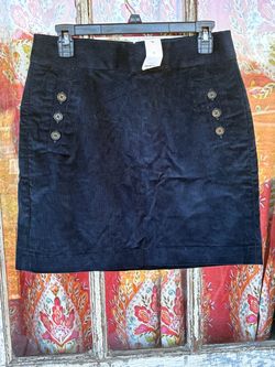 NEW Banana Republic Skirt Womens 6 Corduroy Dark Blue Mini Casual Stretch