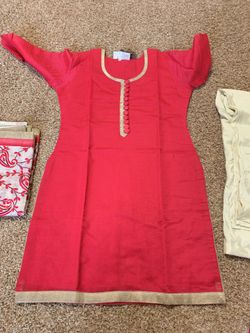 Punjabi with heavy embroiled dupatta brand new with tags, bust is 42and length is 37