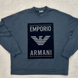 NWT $395 Men's "Emporio Armani" Black/Grey Sweatshirt - Size: 3XL