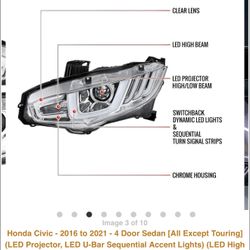 2020 Civic 10th Gen Headlights Negotiable 