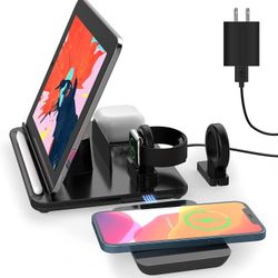 Wireless Charging Station Redluckstar Detachable 5 in 1 Wireless Charger Compatible with iWatch SE/6/5/4/3/2/1, AirPod Pro/2/1 and Pencil, 15W Fast Ch