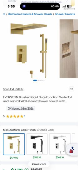 Rainfall/waterfall shower system