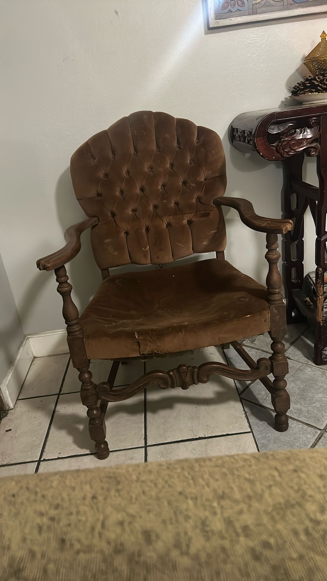 Vintage Upholstered Armchair