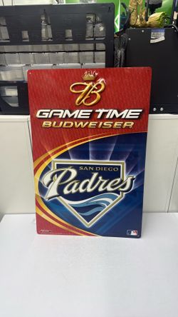San Diego Padres Budweiser Game Time Metal Sign Anheuser Deco
