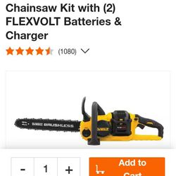 DeWalt Flexvolt 16" Chainsaw With 6ah Battery And Charger Kit
