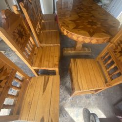 Wooden Table And Seats