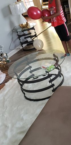 Set Of Three Glass Coffee Tables