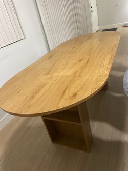 70.8" Oval Dining Table for 4-6 People,