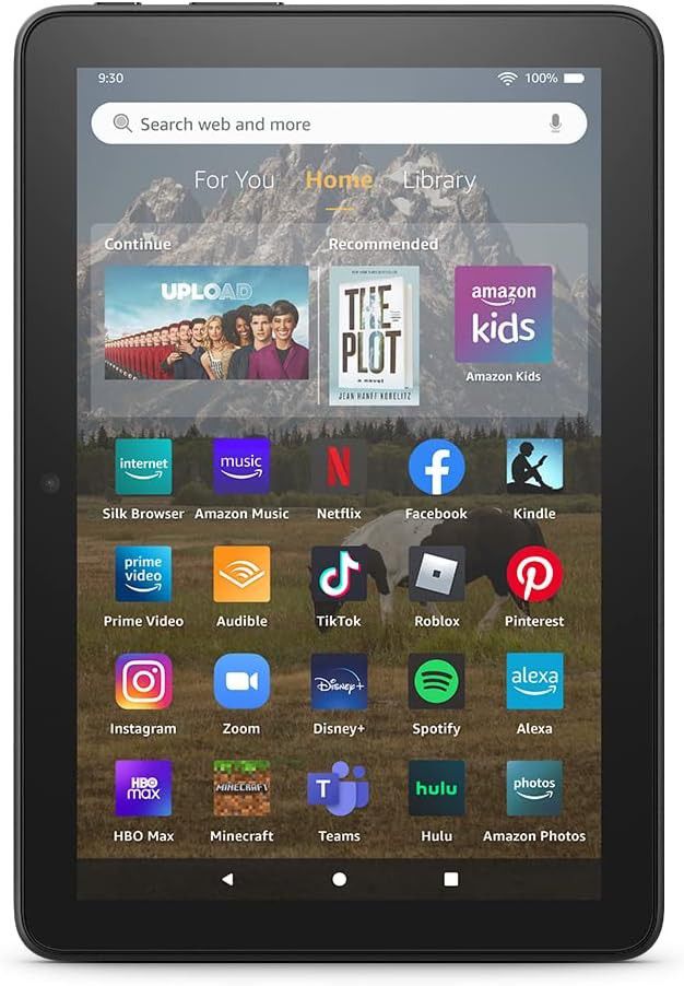 Amazon fire tablet, 8" HD display, 32 GB, (2020 release) - $10