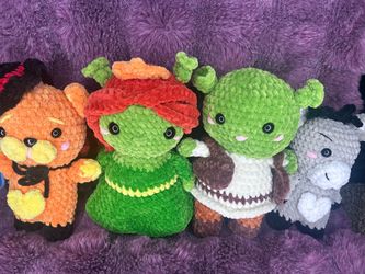 Shrek Character Crochet Amigurumi Plush Set