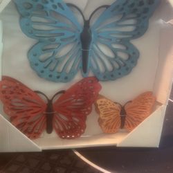 3-Piece Metal Butterfly Wall Decorations