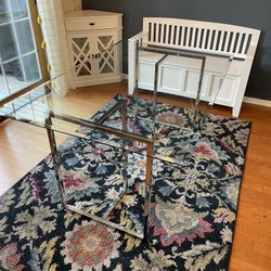 Glass Table with Metal Base