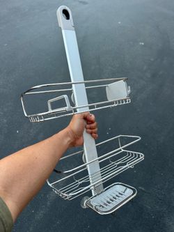 simplehuman Adjustable Shower Caddy, Stainless Steel and Anodized Aluminum