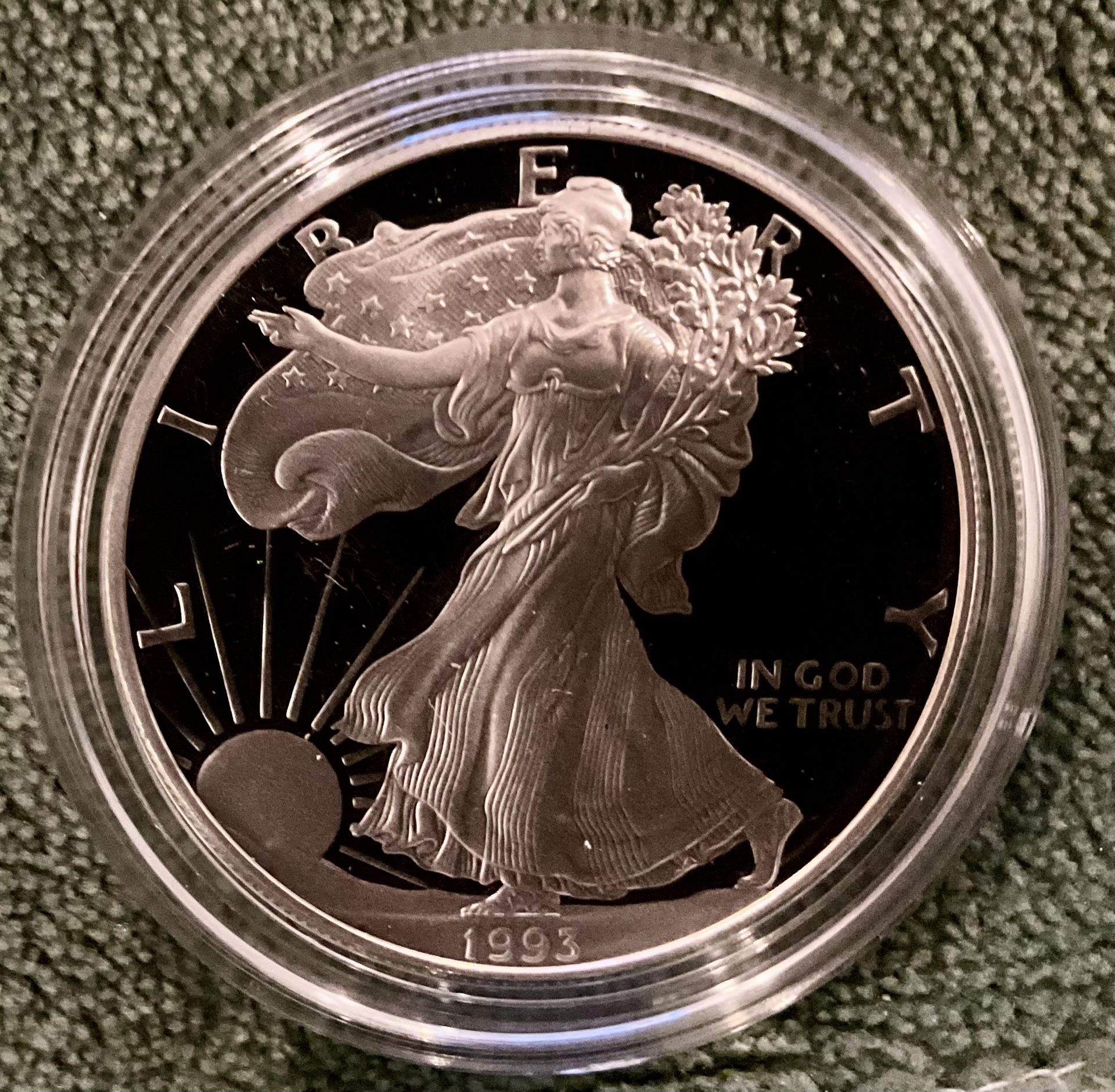 1993 American Silver Eagle Proof W/COA And OGP