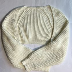 Shein Ribbed Knit Sleeve Crop Cardigan