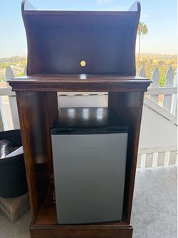 Mini fridge and wardrobe
