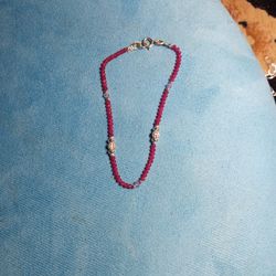 Genuine Ruby Beaded Bracelet