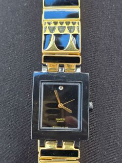 Swatch Swiss Watch Black and Gold