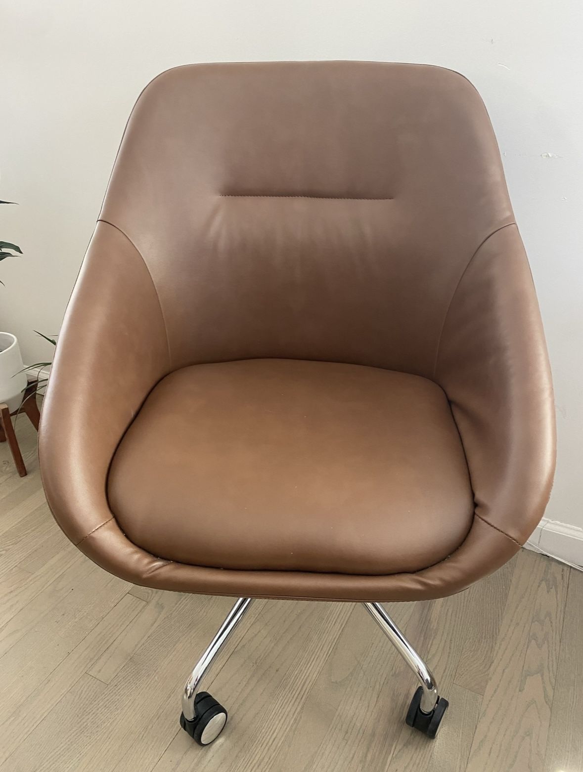 Elle Decor Taissy Bonded Leather Mid-Back Task Chair, Mocha