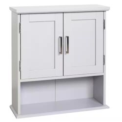 Glacier Bay — Shaker Style 23 in. W x 8.5 D x 25.1 H Bathroom Storage Wall Cabinet with Open Shelf in Dove Gray