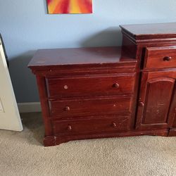 Brown wood dresser