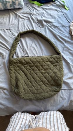 Big olive green bag.