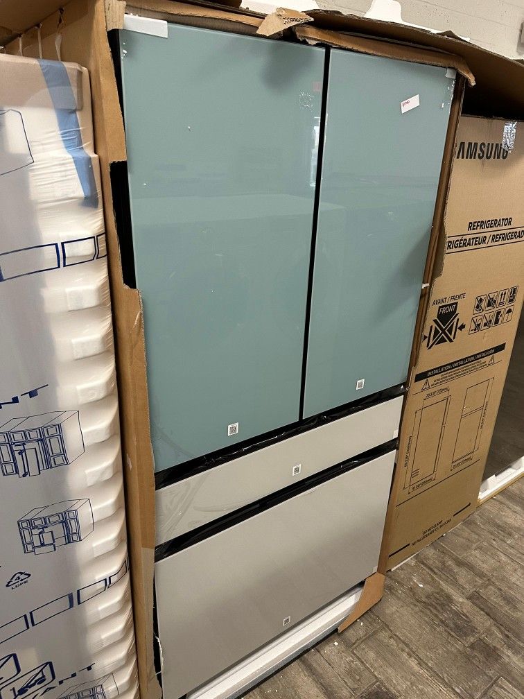 Samsung bespoke morning blue glass and white French door brand new refrigerator