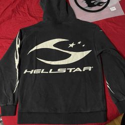 Hellstar Black Washed Zip Up Hoodie Size L & M