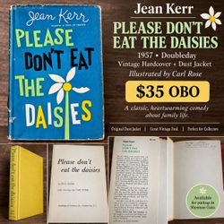 Vintage 1957 Jean Kerr “Please Don’t Eat the Daisies” Hardcover w/ Dust Jacket – $35 OBO