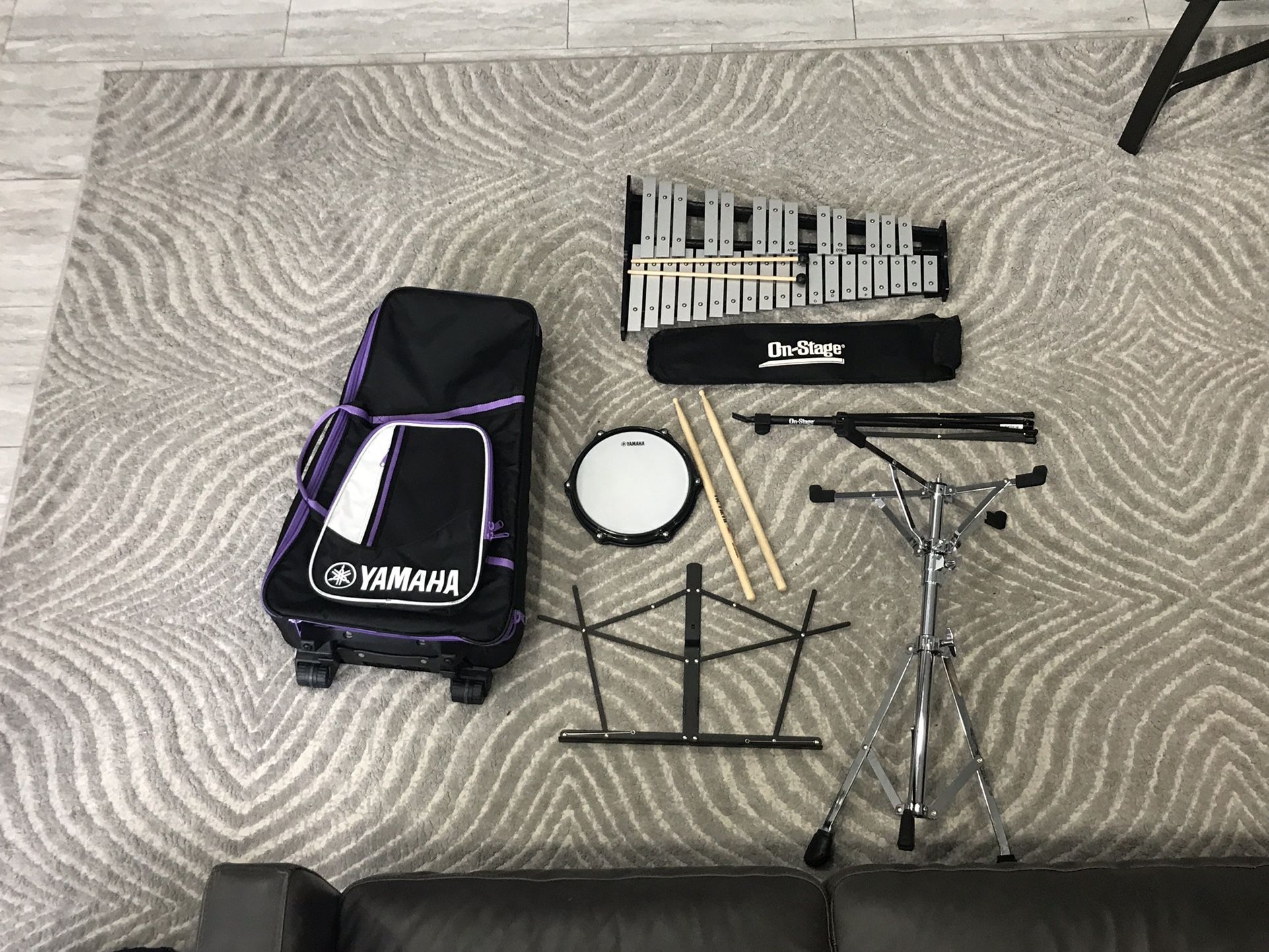 Yahmaha Percussion Set Including xylophone and compact sheet music holder