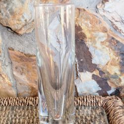 Vintage Thick Clear Crystal Glass Bud Vase