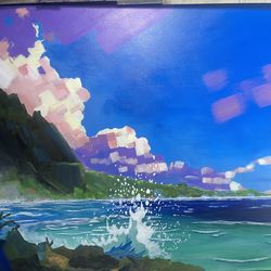 Original acrylic painting done by a local artist is not a print.