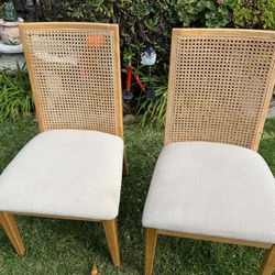 Cane Back Dinning Pair Of Chairs - Used  