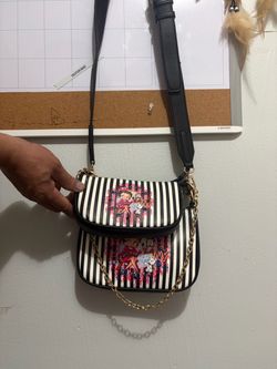 Betty Boop Striped Crossbody Bag
