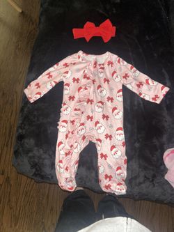 Baby Girl Santa Footie Pajamas 0-3 Months