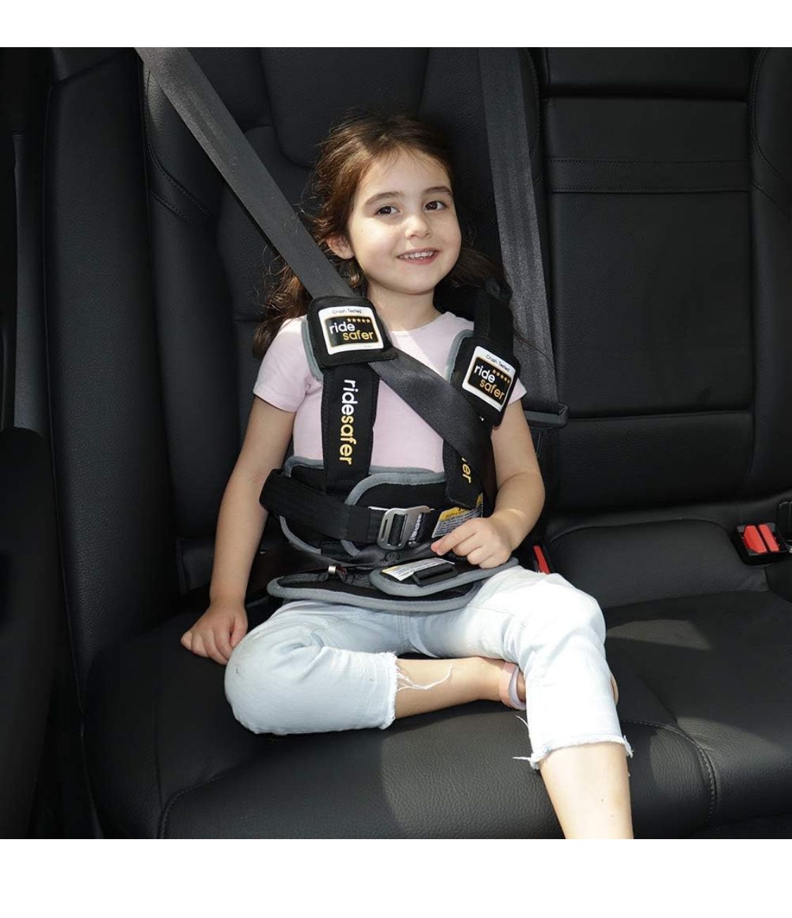Ride Safer Travel Vest with Zipped Backpack-Wearable, Lightweight, Compact, and Portable Car Seat. Perfect for everyday use or Rideshare, Travel, and 