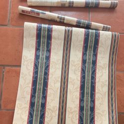 Vintage Wallpaper Waverly Part of Schumacher Stripes Damask Price 1 Roll 568570