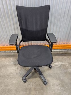 Allsteel Adjustable Black Fabric Office Task Chair with Casters