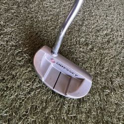 Odyssey Putter White Hot #5 about 30.5 inches (which is very short).