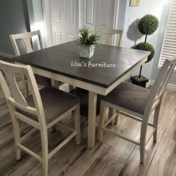 Beautiful farmhouse counter height dining table