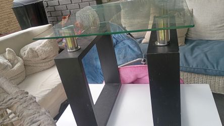 Black glass table