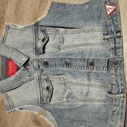Guess Denim crop sleeveless jacket
Guess