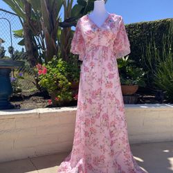 Elegant Pink Spring Floral Maci Dress
