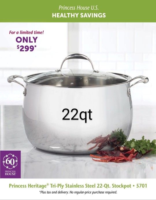 Olla Triply De 22qt Princess House for Sale in Palmdale, CA OfferUp